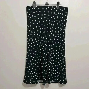 ❤️BNWT Carolina Belle Montreal polka dot midi Skirt size 8 in Black